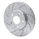 Dynamic Friction 2006-2011 Mercedes-Benz B200 Front Left Drilled & Slotted Silver Brake Rotor by Dynamic Friction Company 631-63088L