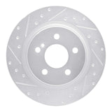 R1 Concepts 08-17 Mercedes-Benz E550 Rear Left Drilled & Slotted Silver Brake Rotor