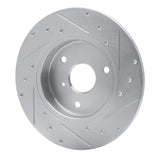 Dynamic Friction 2005-2016 Smart Fortwo Front Left Drilled & Slotted Silver Brake Rotor by Dynamic Friction Company 631-63090L