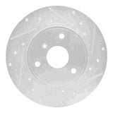 Dynamic Friction 2005-2016 Smart Fortwo Front Right Drilled & Slotted Silver Brake Rotor by Dynamic Friction Company 631-63090R