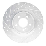 Dynamic Friction 2012-2020 Mercedes-Benz SLC300 Rear Right Drilled & Slotted Silver Brake Rotor by Dynamic Friction Company 631-63099R