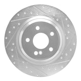 Dynamic Friction 2013-2020 Mercedes-Benz SL400 Rear Right Drilled & Slotted Silver Brake Rotor by Dynamic Friction Company 631-63102R
