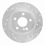 Dynamic Friction 2014-2020 Infiniti QX30 Rear Right Drilled & Slotted Silver Brake Rotor by Dynamic Friction Company 631-63107R