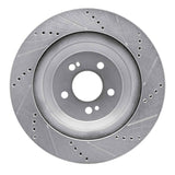 Dynamic Friction 2014-2021 Mercedes-Benz S560 Rear Left Drilled & Slotted Silver Brake Rotor by Dynamic Friction Company 631-63113L