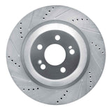 Dynamic Friction 2014-2021 Mercedes-Benz S560 Rear Left Drilled & Slotted Silver Brake Rotor by Dynamic Friction Company 631-63113L