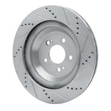 Dynamic Friction 2014-2021 Mercedes-Benz S560 Rear Left Drilled & Slotted Silver Brake Rotor by Dynamic Friction Company 631-63113L