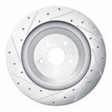 Dynamic Friction 2014-2021 Mercedes-Benz S550 Rear Right Drilled & Slotted Silver Brake Rotor by Dynamic Friction Company 631-63113R