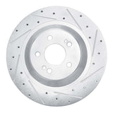 Dynamic Friction 2014-2021 Mercedes-Benz S550 Rear Right Drilled & Slotted Silver Brake Rotor by Dynamic Friction Company 631-63113R