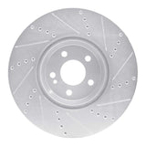Dynamic Friction 2015-2023 Mercedes-Benz C300 Coupe & Convertible Front Left Drilled & Slotted Silver Brake Rotor by Dynamic Friction Company 631-63117L