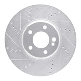 Dynamic Friction 2015-2023 Mercedes-Benz C300 Coupe & Convertible Front Left Drilled & Slotted Silver Brake Rotor by Dynamic Friction Company 631-63117L