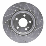 Dynamic Friction 2015-2023 Mercedes-Benz E300 Rear Left Drilled & Slotted Silver Brake Rotor by Dynamic Friction Company 631-63118L