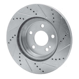 Dynamic Friction 2015-2023 Mercedes-Benz E300 Rear Left Drilled & Slotted Silver Brake Rotor by Dynamic Friction Company 631-63118L