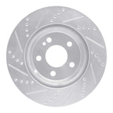 Dynamic Friction 2015-2023 Mercedes-Benz C300 Sedan Rear Right Drilled & Slotted Silver Brake Rotor by Dynamic Friction Company 631-63118R