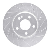 Dynamic Friction 2015-2023 Mercedes-Benz C300 Sedan Rear Right Drilled & Slotted Silver Brake Rotor by Dynamic Friction Company 631-63118R