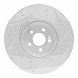 Dynamic Friction 2015-2023 Mercedes-Benz C350E Front Left Drilled & Slotted Silver Brake Rotor by Dynamic Friction Company 631-63119L