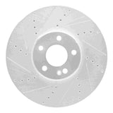 Dynamic Friction 2015-2023 Mercedes-Benz C350E Front Left Drilled & Slotted Silver Brake Rotor by Dynamic Friction Company 631-63119L