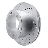 Dynamic Friction 2006-2025 American Coach Patriot Rear Left Drilled & Slotted Silver Brake Rotor by Dynamic Friction Company 631-63134L
