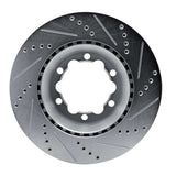 Dynamic Friction 2006-2025 American Coach Patriot Rear Left Drilled & Slotted Silver Brake Rotor by Dynamic Friction Company 631-63134L