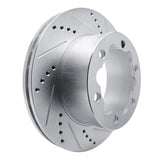 Dynamic Friction 2006-2025 American Coach Patriot Rear Right Drilled & Slotted Silver Brake Rotor by Dynamic Friction Company 631-63134R