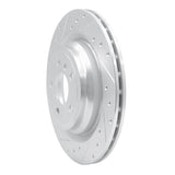 Dynamic Friction 2012-2019 Mercedes-Benz GLE43 AMG Rear Left Drilled & Slotted Silver Brake Rotor by Dynamic Friction Company 631-63140L