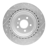 Dynamic Friction 2012-2019 Mercedes-Benz GLE43 AMG Rear Left Drilled & Slotted Silver Brake Rotor by Dynamic Friction Company 631-63140L