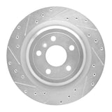 Dynamic Friction 2012-2019 Mercedes-Benz GLE43 AMG Rear Left Drilled & Slotted Silver Brake Rotor by Dynamic Friction Company 631-63140L
