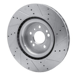 Dynamic Friction 2013-2019 Mercedes-Benz GLS450 Front Left Drilled & Slotted Silver Brake Rotor by Dynamic Friction Company 631-63146L