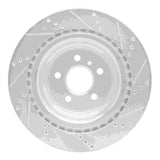 Dynamic Friction 2013-2019 Mercedes-Benz GL550 Rear Left Drilled & Slotted Silver Brake Rotor by Dynamic Friction Company 631-63150L