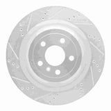 Dynamic Friction 2013-2019 Mercedes-Benz GL550 Rear Left Drilled & Slotted Silver Brake Rotor by Dynamic Friction Company 631-63150L