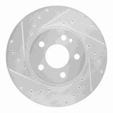 Dynamic Friction 2016-2023 Mercedes-Benz Viano (Mexico) Front Left Drilled & Slotted Silver Brake Rotor by Dynamic Friction Company 631-63158L