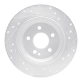 Dynamic Friction 2016-2023 Mercedes-Benz Metris Rear Left Drilled & Slotted Silver Brake Rotor by Dynamic Friction Company 631-63161L
