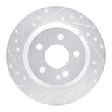 Dynamic Friction 2016-2023 Mercedes-Benz Metris Rear Left Drilled & Slotted Silver Brake Rotor by Dynamic Friction Company 631-63161L
