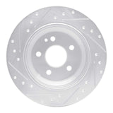 Dynamic Friction 2016-2023 Mercedes-Benz Metris Rear Right Drilled & Slotted Silver Brake Rotor by Dynamic Friction Company 631-63161R
