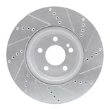 Dynamic Friction 2016-2023 Mercedes-Benz GLC43 AMG Rear Left Drilled & Slotted Silver Brake Rotor by Dynamic Friction Company 631-63162L