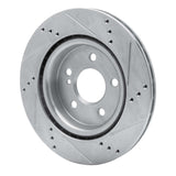 Dynamic Friction 2014-2019 Mercedes-Benz GLA250 (Mexico) Rear Left Drilled & Slotted Silver Brake Rotor by Dynamic Friction Company 631-63163L