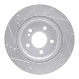 Dynamic Friction 2014-2019 Mercedes-Benz GLA250 (Mexico) Rear Right Drilled & Slotted Silver Brake Rotor by Dynamic Friction Company 631-63163R