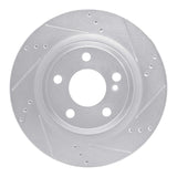 Dynamic Friction 2014-2019 Mercedes-Benz GLA250 (Mexico) Rear Right Drilled & Slotted Silver Brake Rotor by Dynamic Friction Company 631-63163R
