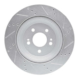 Dynamic Friction 2015-2021 Mercedes-Benz S550 Rear Left Drilled & Slotted Silver Brake Rotor by Dynamic Friction Company 631-63165L