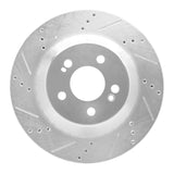 Dynamic Friction 2015-2021 Mercedes-Benz S550 Rear Left Drilled & Slotted Silver Brake Rotor by Dynamic Friction Company 631-63165L