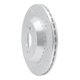 Dynamic Friction 2015-2021 Mercedes-Benz S550 Rear Right Drilled & Slotted Silver Brake Rotor by Dynamic Friction Company 631-63165R