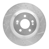 Dynamic Friction 2015-2021 Mercedes-Benz S550 Rear Right Drilled & Slotted Silver Brake Rotor by Dynamic Friction Company 631-63165R