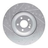 Dynamic Friction 2017-2023 Mercedes-Benz E450 Rear Right Drilled & Slotted Silver Brake Rotor by Dynamic Friction Company 631-63166R