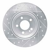 Dynamic Friction 2015-2021 Mercedes-Benz C200 (Mexico) Rear Right Drilled & Slotted Silver Brake Rotor by Dynamic Friction Company 631-63173R