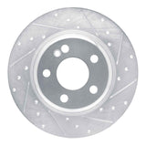 Dynamic Friction 2015-2021 Mercedes-Benz C200 (Mexico) Rear Right Drilled & Slotted Silver Brake Rotor by Dynamic Friction Company 631-63173R