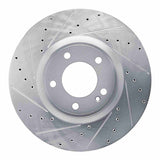 Dynamic Friction 2019-2025 Mercedes-Benz G500 (Mexico) Front Left Drilled & Slotted Silver Brake Rotor by Dynamic Friction Company 631-63176L