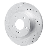 Dynamic Friction 2019-2025 Mercedes-Benz G580 Rear Left Drilled & Slotted Silver Brake Rotor by Dynamic Friction Company 631-63177L