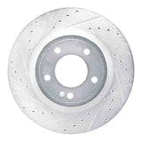 Dynamic Friction 2019-2025 Mercedes-Benz G580 Rear Left Drilled & Slotted Silver Brake Rotor by Dynamic Friction Company 631-63177L