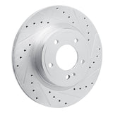 Dynamic Friction 2019-2025 Mercedes-Benz G580 Rear Right Drilled & Slotted Silver Brake Rotor by Dynamic Friction Company 631-63177R