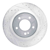 Dynamic Friction 2019-2025 Mercedes-Benz G580 Rear Right Drilled & Slotted Silver Brake Rotor by Dynamic Friction Company 631-63177R