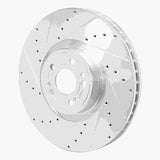Dynamic Friction 2020-2026 Mercedes-Benz Maybach GLS600 Front Left Drilled & Slotted Silver Brake Rotor by Dynamic Friction Company 631-63180L